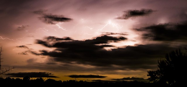 The storm had some great anvil lightning. These were taken from