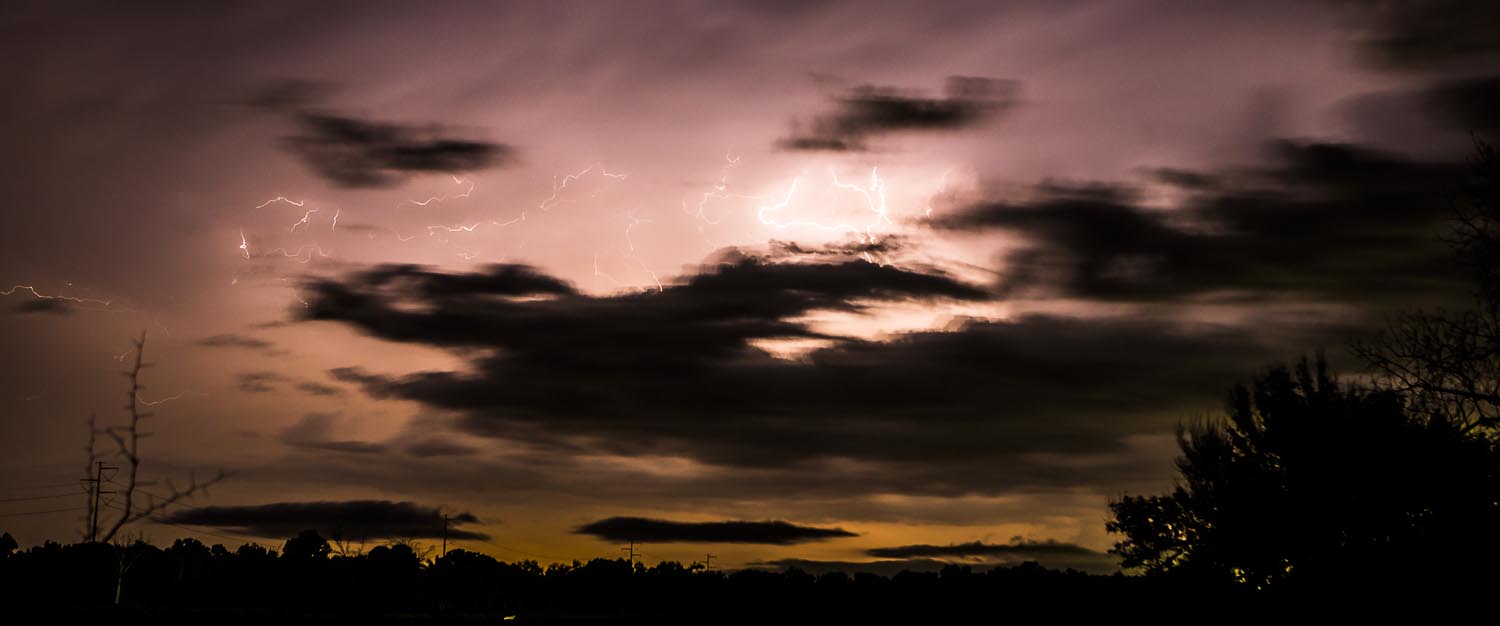 The storm had some great anvil lightning. These were taken from