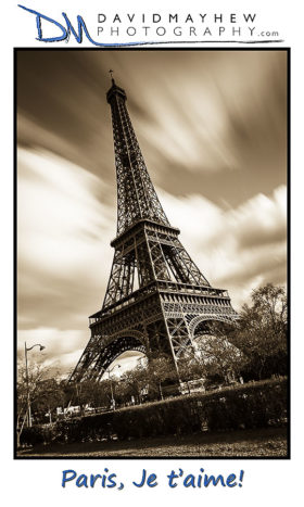 Travel Tag Eiffel Tower Clouds